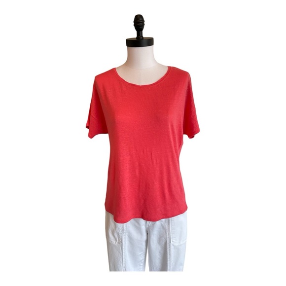 Chico’s Relaxed Linen Tee Melon Size 1 (S) - Picture 2 of 5